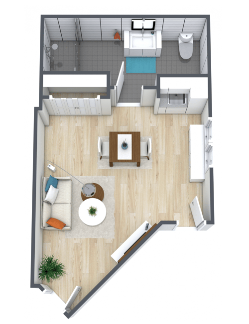 Paramount House Senior Living Assisted Living Sunlit Studio Floor Plan