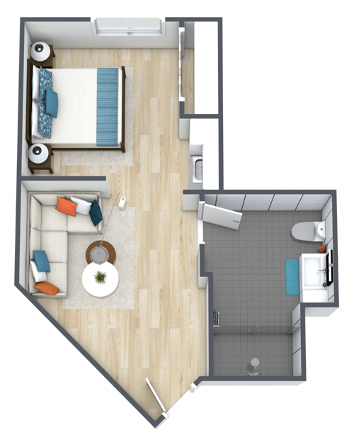 Paramount House Senior Living Assisted Living Willow Cottage One Bedroom Floor Plan